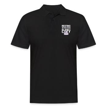 Cozy, Horror, Aesthetics, Spooky, Cozy - Men's Polo Shirt - black - Front - Kai (181cm)