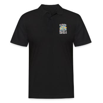 Wolkenblick, Entspannender Himmel, Verträumte - Männer Poloshirt - Schwarz - Vorne - Kai (181cm)