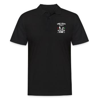 Sorry Can't Talk I Was On The Other Line - Männer Poloshirt - Schwarz - Vorne - Kai (181cm)