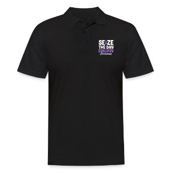 Nutze den Tag Purple Ribbon Nervensystem - Männer Poloshirt - Schwarz - Vorne - Kai (181cm)