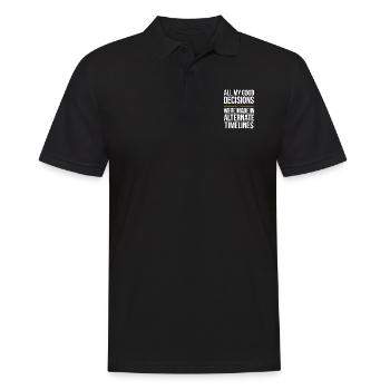 Passionné de voyage dans le temps qui s’intéresse à - Polo Homme - noir - Devant - Kai (181cm)