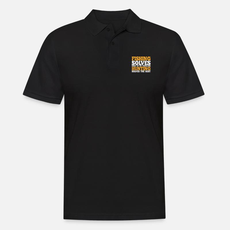 Fishing Solves Problems - Men's Polo Shirt - black