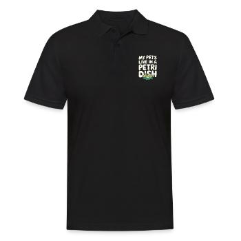 Microscope Enthusiast Lab Technician Science - Men's Polo Shirt - black - Front - Kai (181cm)
