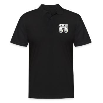 Prépare Toi Parrain J'arrive - Annonce Grossesse - Polo Homme - noir - Devant - Kai (181cm)