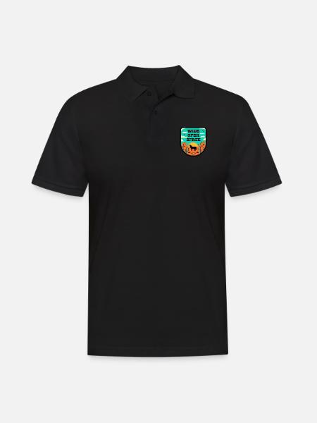 Desert in retro style - Men's Polo Shirt - black