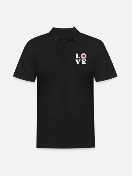 Donut Love - Männer Poloshirt - Schwarz