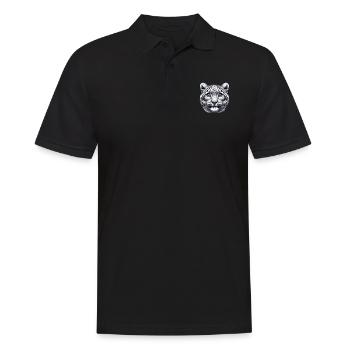 Schneeleopard Leopard Weißer Leopard - Männer Poloshirt - Schwarz - Vorne - Kai (181cm)