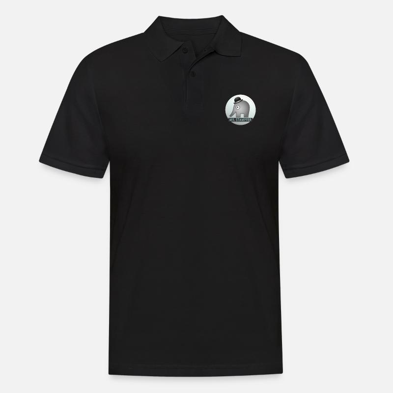 Mr. Stampfer Elefant - Männer Poloshirt - Schwarz