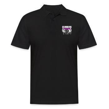 Climbing Climbing Is Cheaper Than Therapy - Men's Polo Shirt - black - Front - Kai (181cm)