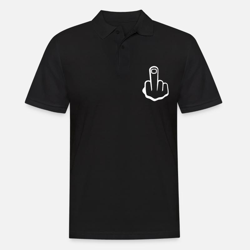 Mittelfinger - Männer Poloshirt - Schwarz