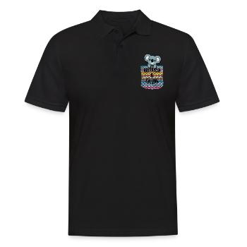 Koala in Brusttasche - Zum Abschied Australien - Männer Poloshirt - Schwarz - Vorne - Kai (181cm)