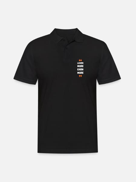 Learn More Earn More - Men's Polo Shirt - black