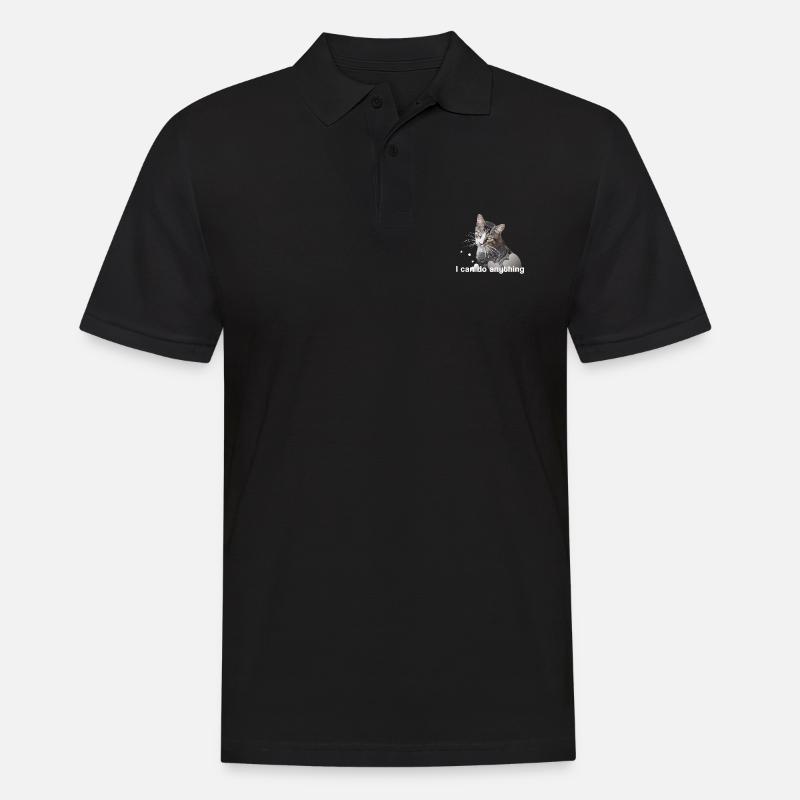 Katze Mietze Kater Kätzchen - Männer Poloshirt - Schwarz