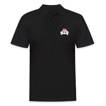 TOTENKOPF PINK ROCK ROLL PINUP 50s MOTIVE GESCHENK - Männer Poloshirt - Schwarz - Vorne - Kai (181cm)