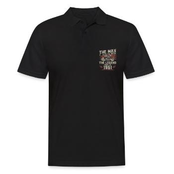 1961 Vintage homme mythe légende moto - Polo Homme - noir - Devant - Kai (181cm)