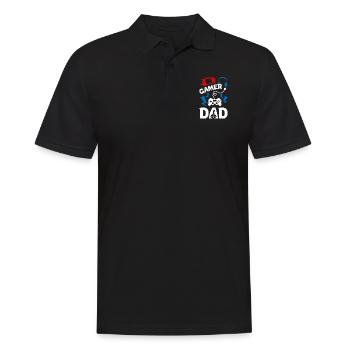 Gamer Dad - Männer Poloshirt - Schwarz - Vorne - Kai (181cm)