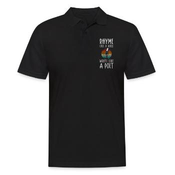 Slam Poetry Text Dichtung - Männer Poloshirt - Schwarz - Vorne - Kai (181cm)