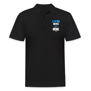 J'ai un neveu qui gère humour parrain marraine - Polo Homme - noir - Devant - Kai (181cm)