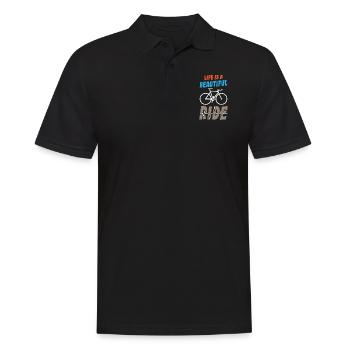 Life is Beautiful Ride - Men's Polo Shirt - black - Front - Kai (181cm)