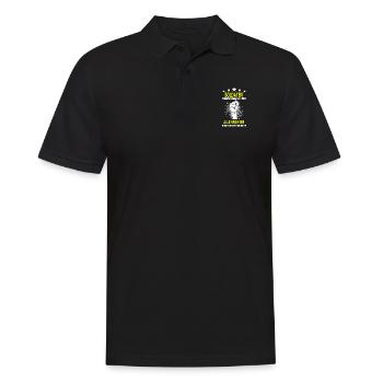 SOLDATEN_ALLE ANDEREN - Männer Poloshirt - Schwarz - Vorne - Kai (181cm)