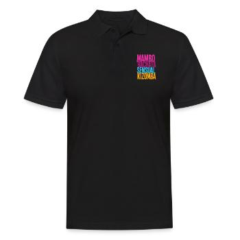 Mambo Bachata Sensual Kizomba - Dance Shirts - Männer Poloshirt - Schwarz - Vorne - Kai (181cm)
