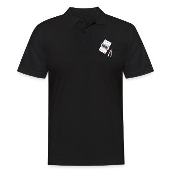 Bombe - Zange - Draht - blau & rot - Männer Poloshirt - Schwarz - Vorne - Kai (181cm)
