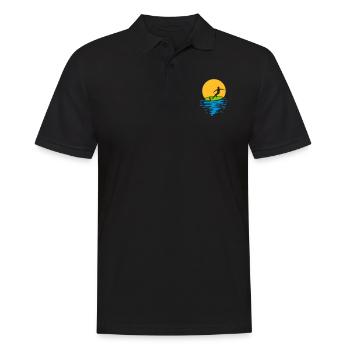 Abend Sonne Surfer - Männer Poloshirt - Schwarz - Vorne - Kai (181cm)