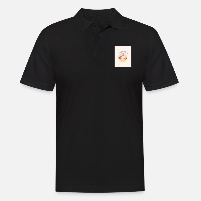 Süßes Einhorn - Männer Poloshirt - Schwarz