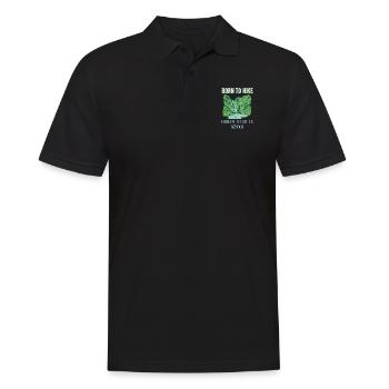 Born to hike forced to go to school T-Shirt - Men's Polo Shirt - black - Front - Kai (181cm)