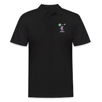Dabbing Astronaut Space Planets Astronomy - Men's Polo Shirt - black - Front - Kai (181cm)