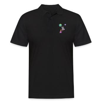 Planète Fusée Astronaute Système Solaire Spatial - Polo Homme - noir - Devant - Kai (181cm)