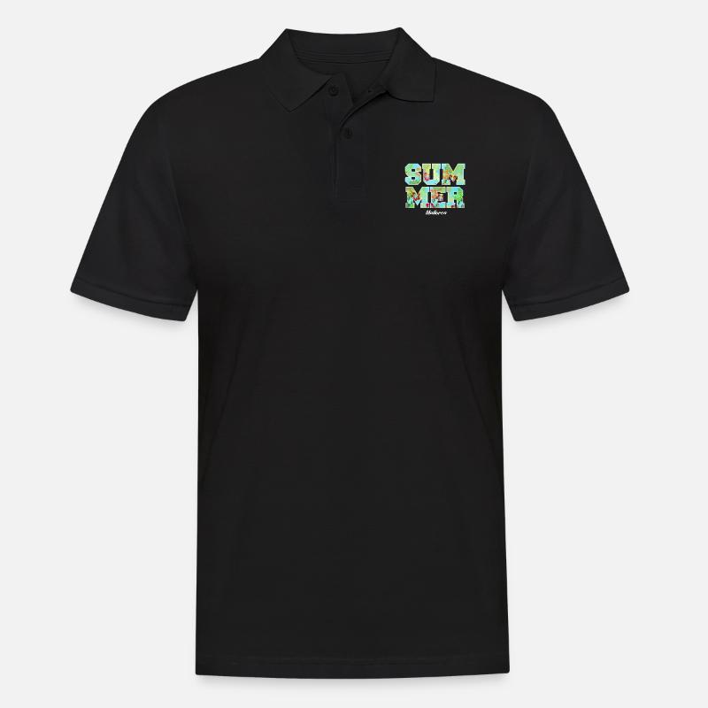 Summer Design mit Hibiskus - Männer Poloshirt - Schwarz