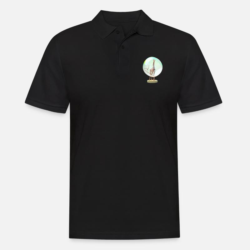 Giraffe - Männer Poloshirt - Schwarz