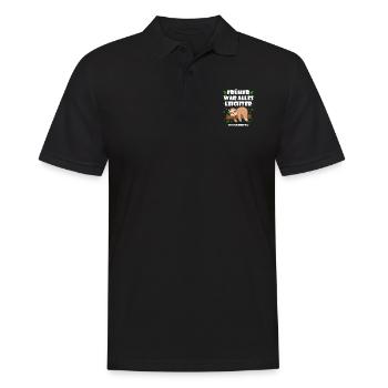 Früher War Alles Leichter, Lustiges Faultier - Männer Poloshirt - Schwarz - Vorne - Kai (181cm)