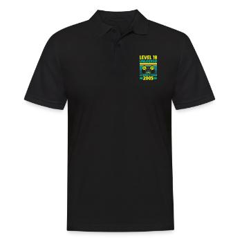 Niveau 18 Débloqué 2005 Gaming 18th Birthday Gamer - Polo Homme - noir - Devant - Kai (181cm)