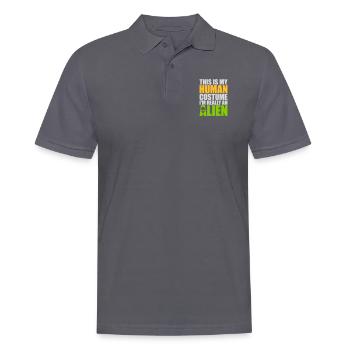 Citation extraterrestre de costume humain - Polo Homme - charbon - Devant - Nico (186cm)