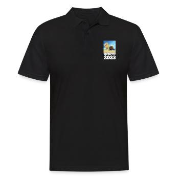 Pension 2023 Beach Pixel Coconut Cocktail - Men's Polo Shirt - black - Front - Kai (181cm)