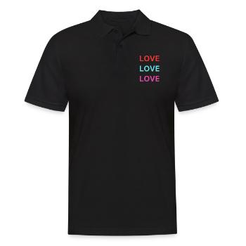 LOVE LOVE - Männer Poloshirt - Schwarz - Vorne - Kai (181cm)