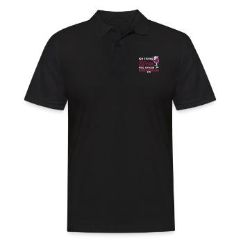 Ich trinke Wein weil ich kein Smoothie Mensch bin - Männer Poloshirt - Schwarz - Vorne - Kai (181cm)