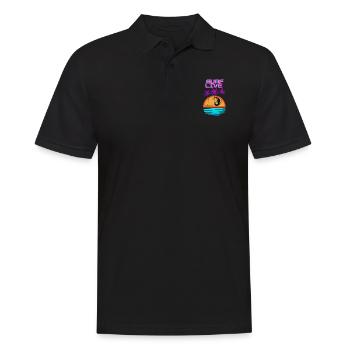 Surf Live - Männer Poloshirt - Schwarz - Vorne - Kai (181cm)