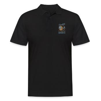 Cuisine juive Saumon Bagel Israël Casher - Polo Homme - noir - Devant - Kai (181cm)