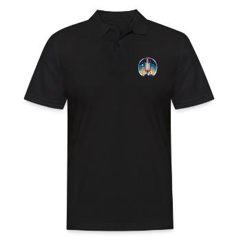 Vintage Raketen Weltraum Logo Space Rocket - Men's Polo Shirt - black - Front - Kai (181cm)