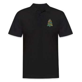 Geschenkidee Weihnachten - Männer Poloshirt - Schwarz - Vorne - Kai (181cm)