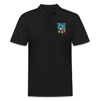 bubble deutsche Version Nr.2 - Männer Poloshirt - Schwarz - Vorne - Kai (181cm)