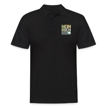 "Nein Doch Ohhh" Lustiger Sarkasmus Spruch - Männer Poloshirt - Schwarz - Vorne - Kai (181cm)
