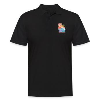 Beach Ocean Surfing Retro Surfers Sea Waves Summer - Männer Poloshirt - Schwarz - Vorne - Kai (181cm)