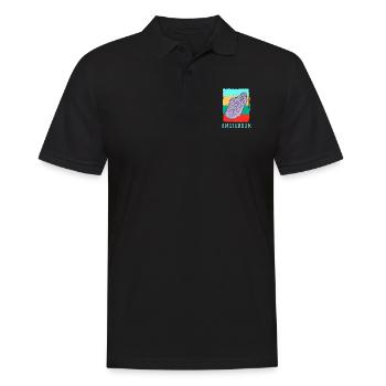 Niederlande Tourist Amsterdam Holzschuhe Schuhe - Männer Poloshirt - Schwarz - Vorne - Kai (181cm)