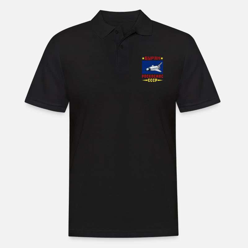Buran Raumflugzeug UdSSR Sowjetunion - Männer Poloshirt - Schwarz