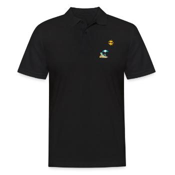 Soleil au bord de plage - Polo Homme - noir - Devant - Kai (181cm)