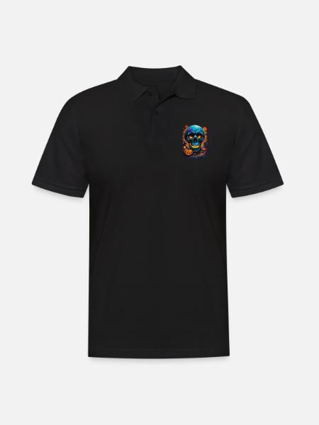 Halloween Skull - Men's Polo Shirt - black